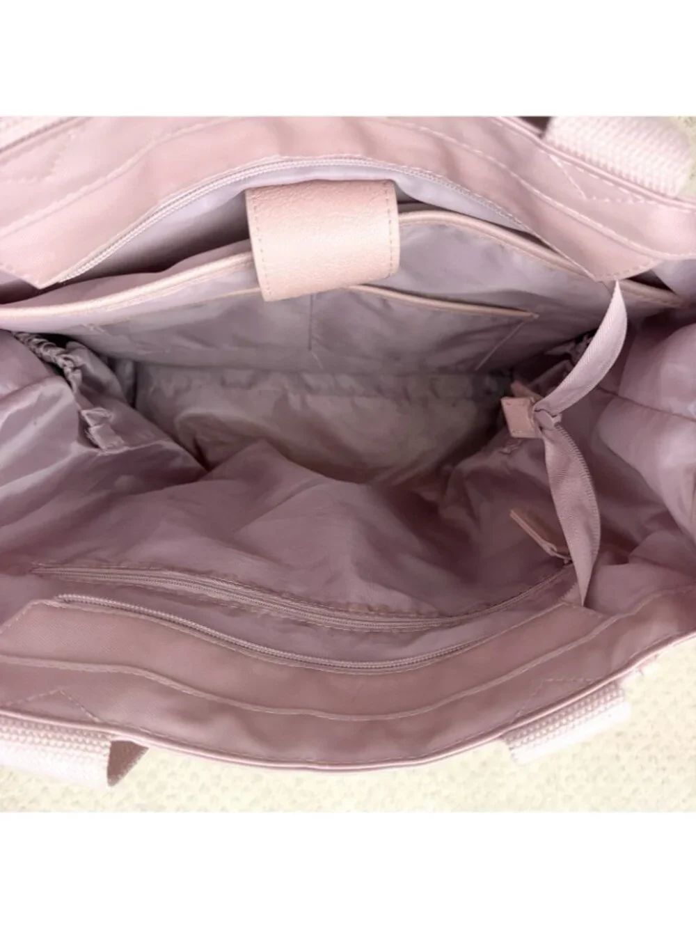 Beis Pink North/South Recycled Polyester Tote Bag Carry-on with Crossbody Strap